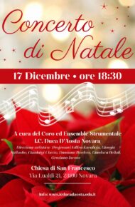 concerto natale 17 dicembre ore 18:30 chiesa di S.Francesco Novara